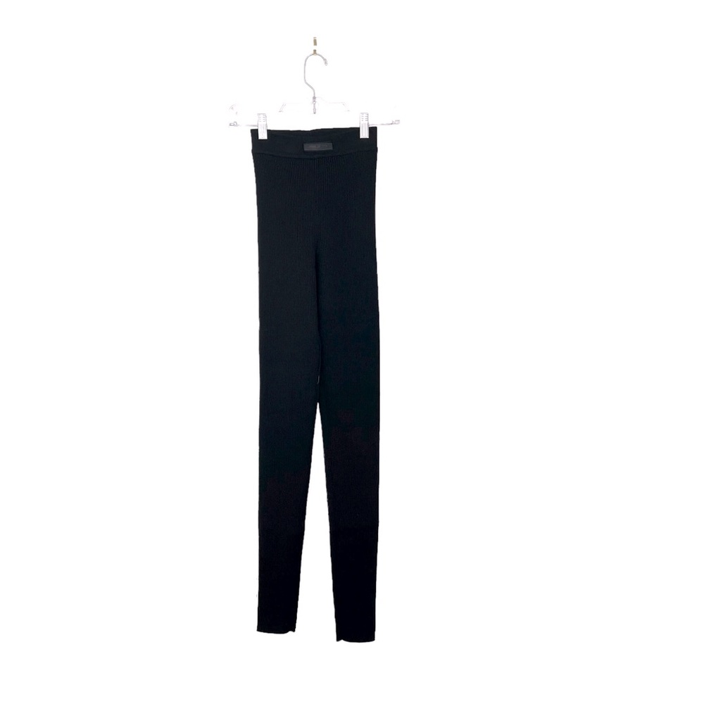 NWT FEAR OF GOD ESSENTIALS Black Rib Leggings Size S